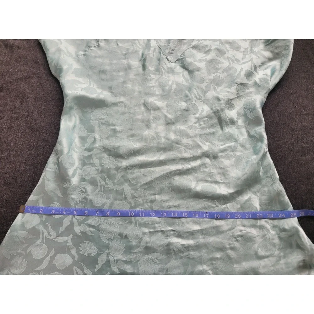 Vintage 70s‎ Tulip Flower Nightgown Teal Baby Blue Short Babydoll Volup 2X XL